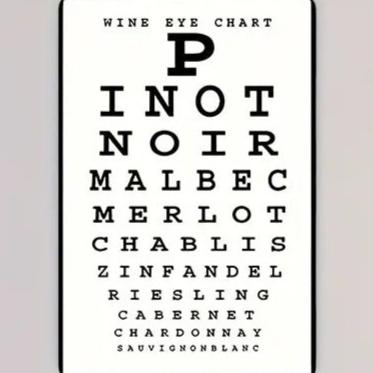 Wine Variety Eye Chart Tin Sign - A Fun and Functional Wall Decor