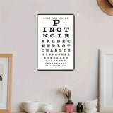 Wine Variety Eye Chart Tin Sign - A Fun and Functional Wall Decor